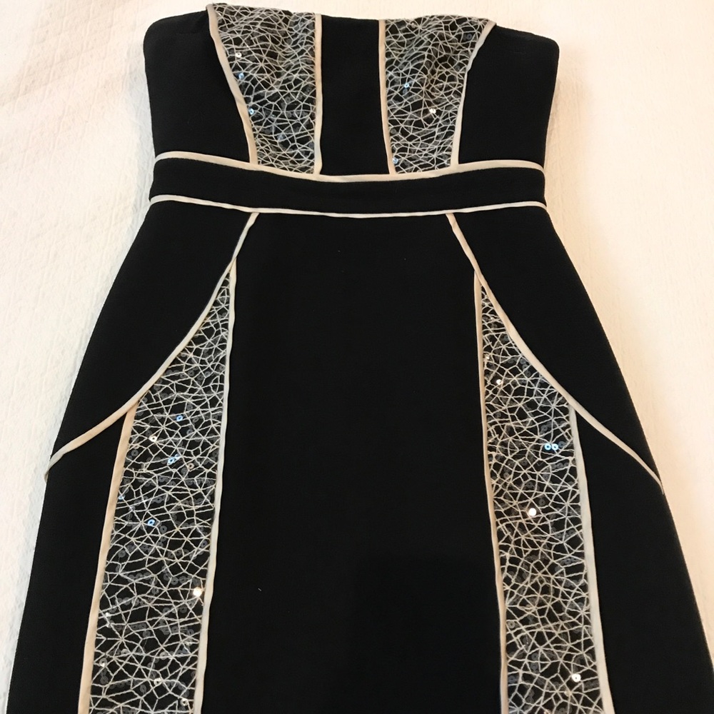 Strapless Size 0 Black Dress with Sequins